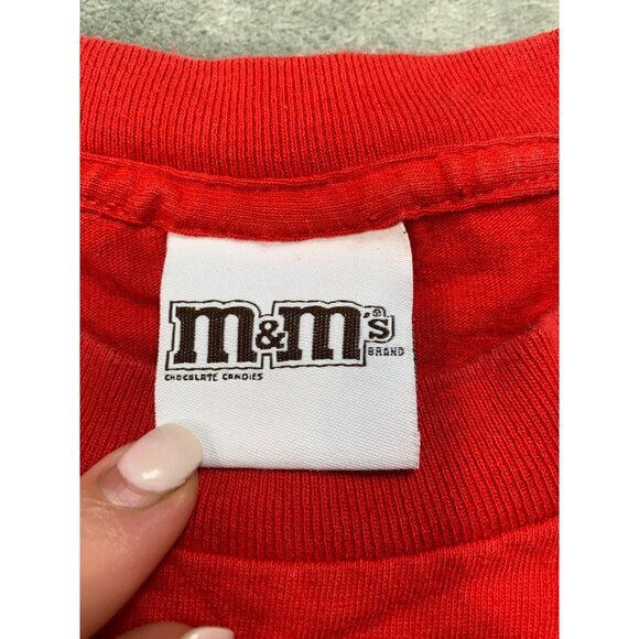 Vintage M&M’s T-Shirt Men Medium Red Candy Character Graphic Tee Funny Y2K - Picture 4 of 9